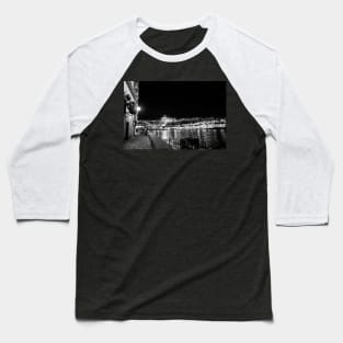 Duoro River at Night - BW Baseball T-Shirt